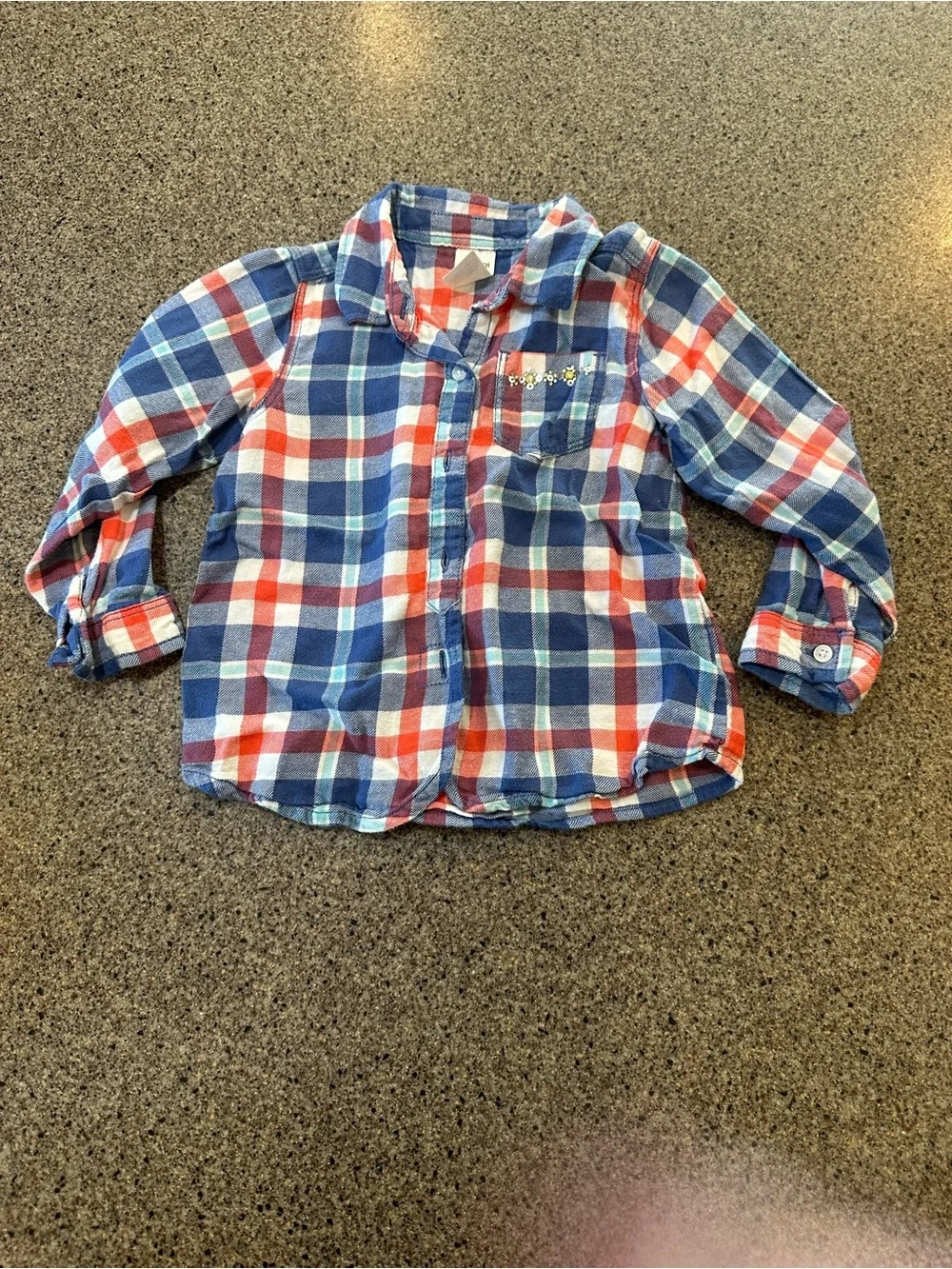 OshKosh B'gosh Girls' Red, Blue & White Plaid Button-Down Shirt